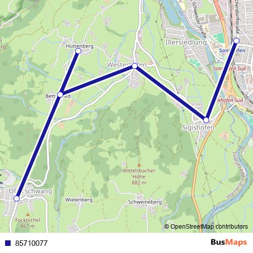 85710077 bus Line Map
