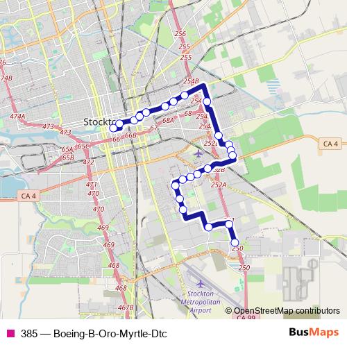 385 bus Line Map