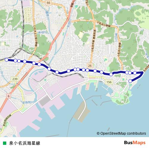 Izumi Onahama Kaisei Line bus Line Map