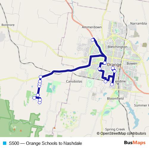 S500 bus Line Map