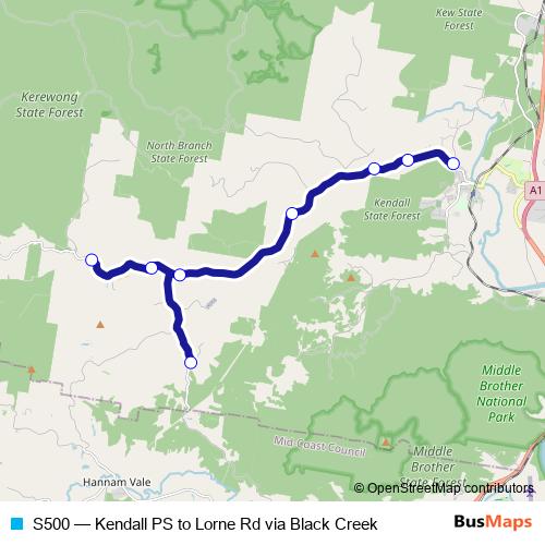 S500 bus Line Map