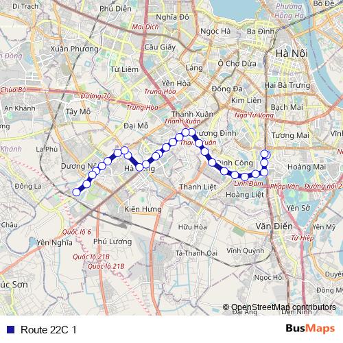 Route 22C 1 bus Line Map