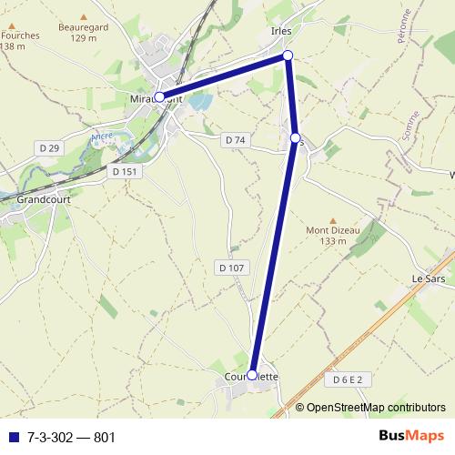 7-3-302 bus Line Map