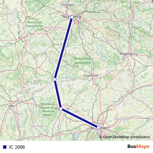 IC 2086 rail Line Map