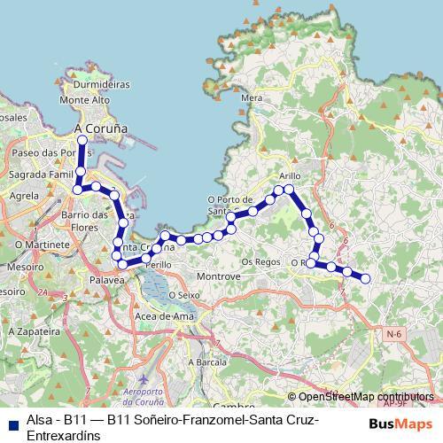 Alsa - B11 bus Line Map