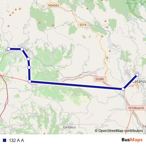 132 A A bus Line Map