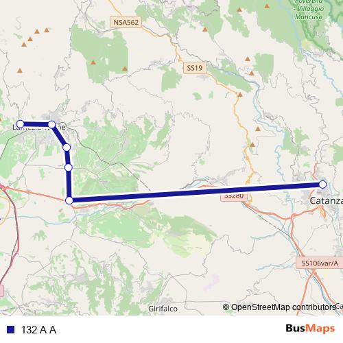 132 A A bus Line Map