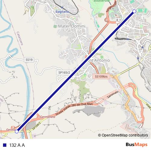 132 A A bus Line Map