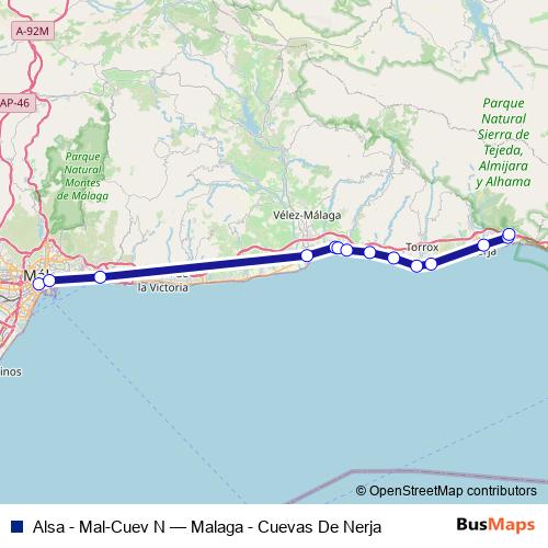 Alsa - Mal-Cuev N bus Line Map