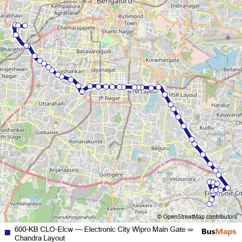 600-KB CLO-Elcw bus Line Map