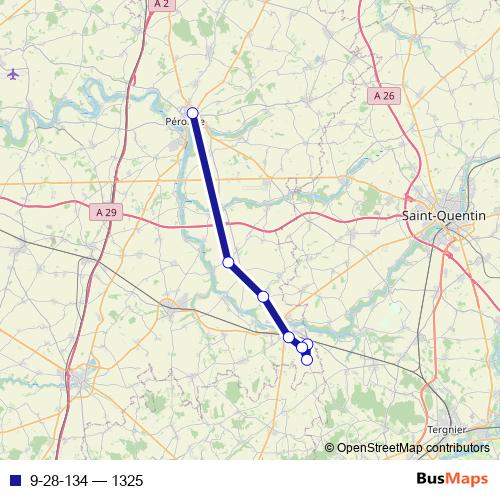 9-28-134 bus Line Map