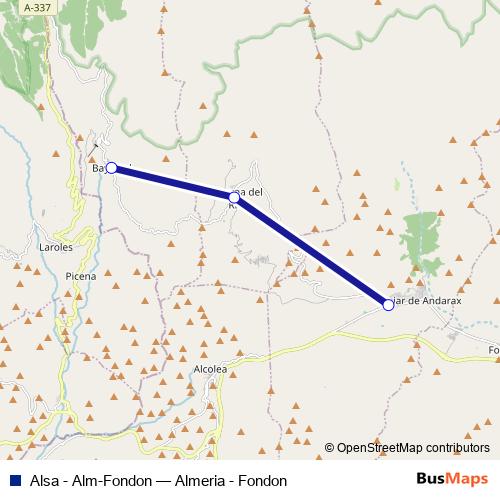 Alsa - Alm-Fondon bus Line Map