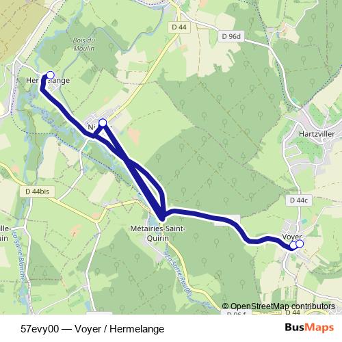57evy00 bus Line Map