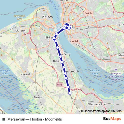 Merseyrail rail Line Map