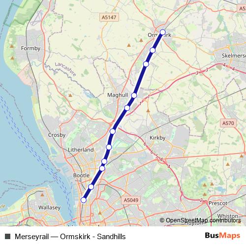 Merseyrail rail Line Map
