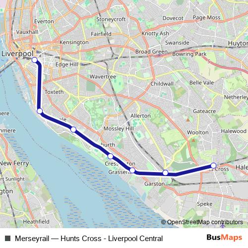 Merseyrail rail Line Map
