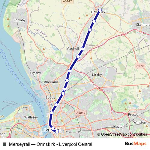 Merseyrail rail Line Map
