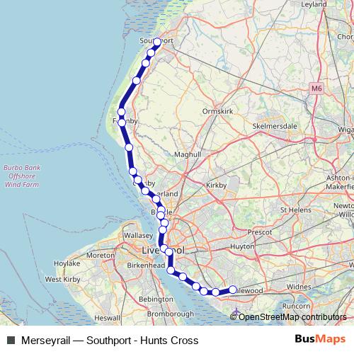 Merseyrail rail Line Map