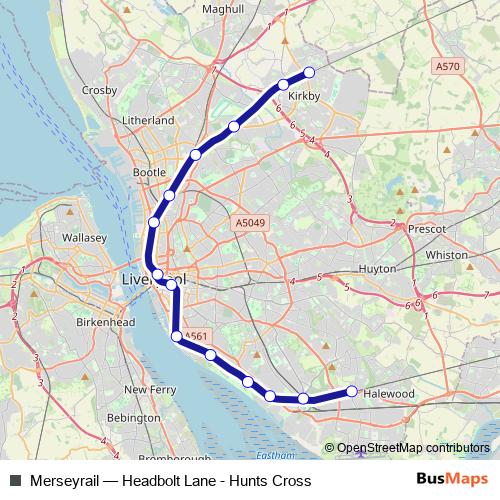 Merseyrail rail Line Map