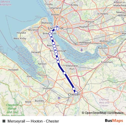 Merseyrail rail Line Map