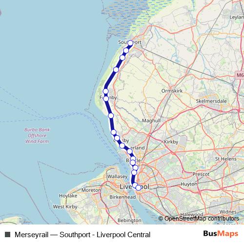 Merseyrail rail Line Map