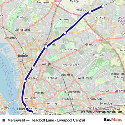 Merseyrail rail Line Map