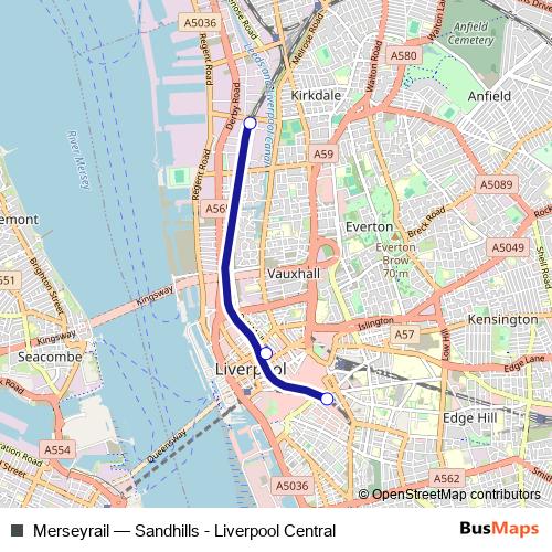 Merseyrail rail Line Map