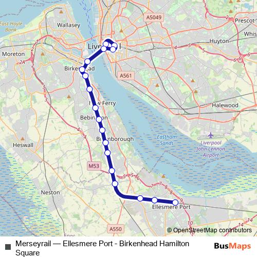 Merseyrail rail Line Map
