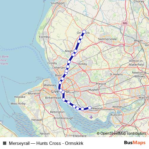 Merseyrail rail Line Map