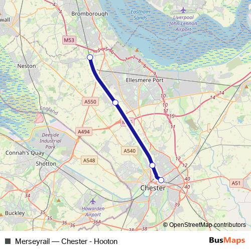Merseyrail rail Line Map