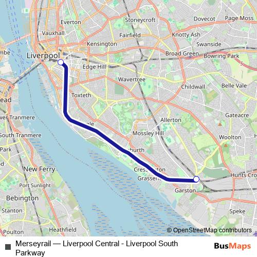 Merseyrail rail Line Map