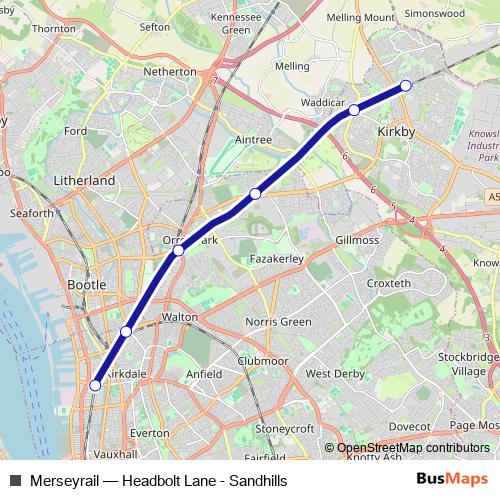 Merseyrail rail Line Map