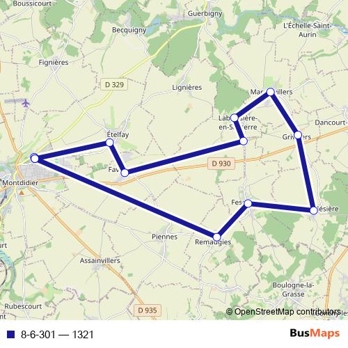 8-6-301 bus Line Map