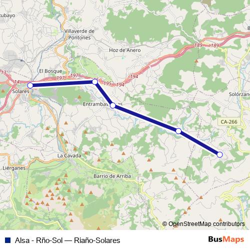 Alsa - Rño-Sol bus Line Map