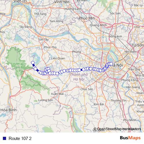 Route 107 2 bus Line Map