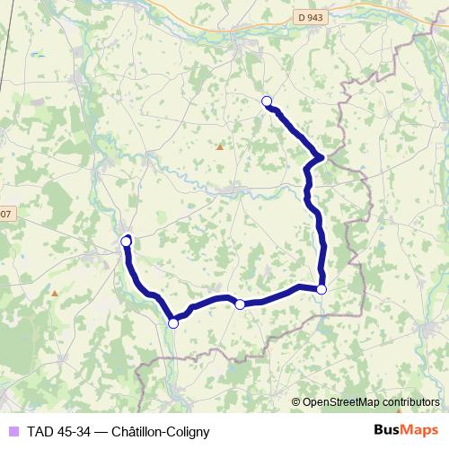 TAD 45-34 bus Line Map