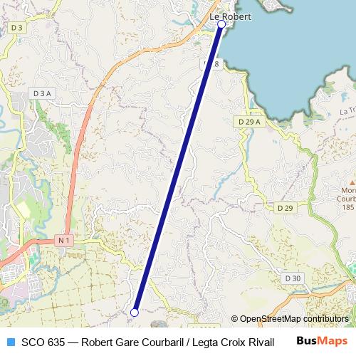 SCO 635 bus Line Map