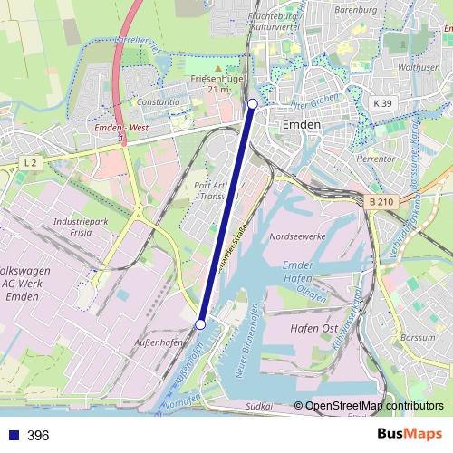 396 bus Line Map