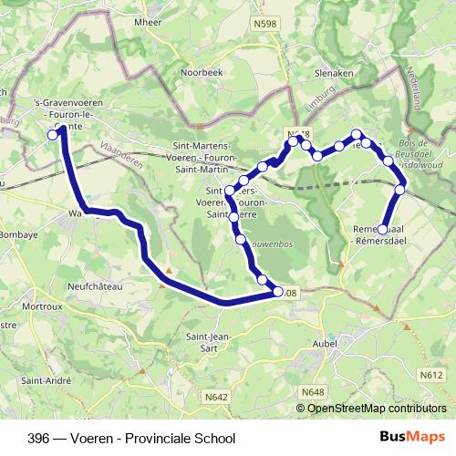 396 bus Line Map