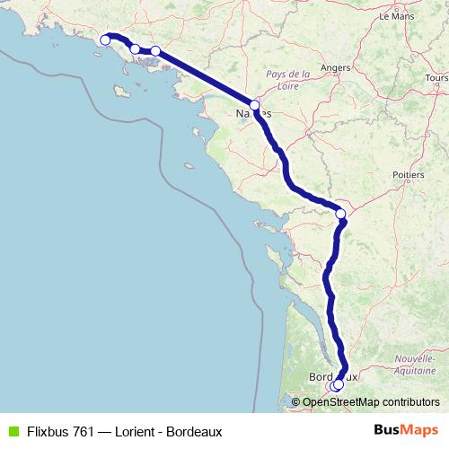 Flixbus 761 bus Line Map