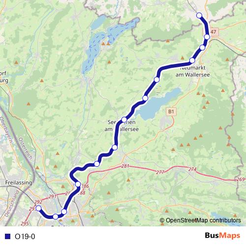 O19-0 rail Line Map