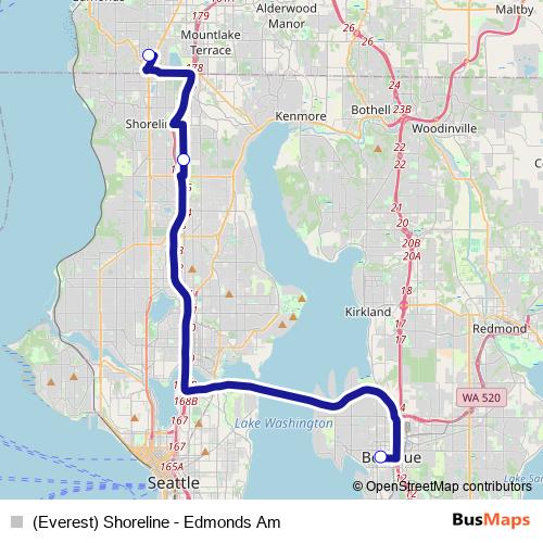 (Everest) Shoreline - Edmonds Am bus Line Map