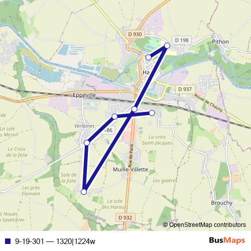 9-19-301 bus Line Map