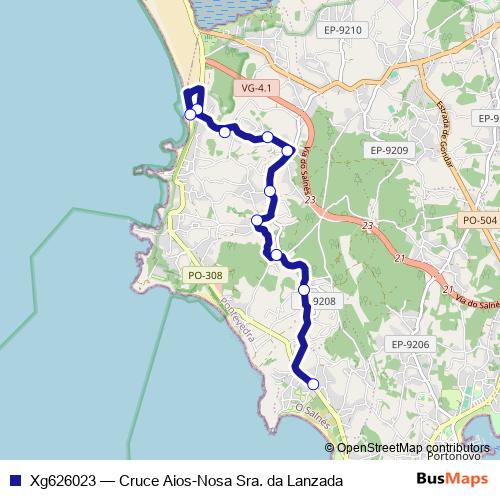 Xg626023 bus Line Map