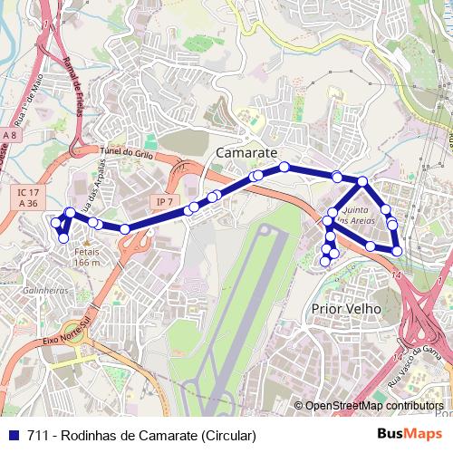 711 - Rodinhas de Camarate (Circular) bus Line Map