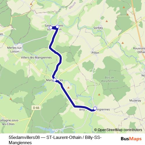 55edamvillers08 bus Line Map