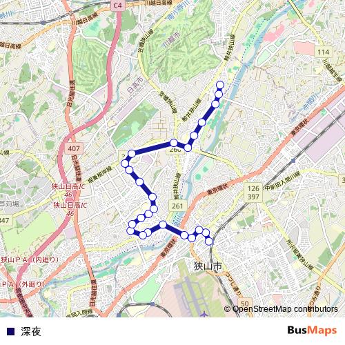 深夜 bus Line Map