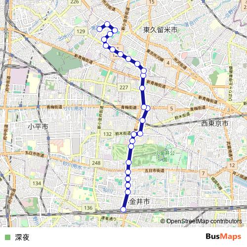深夜 bus Line Map