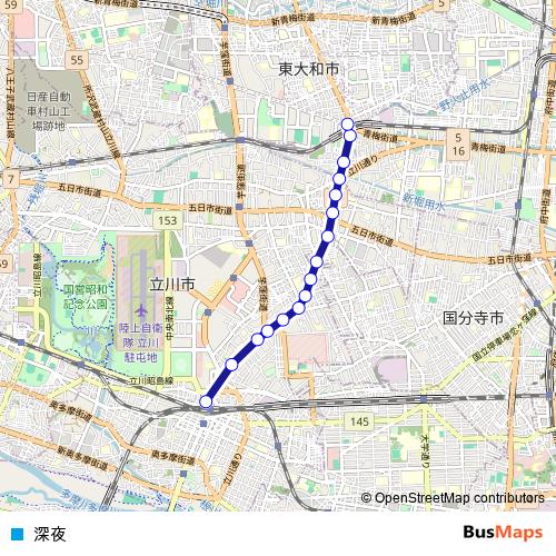 深夜 bus Line Map