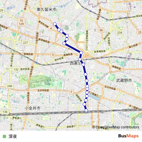 深夜 bus Line Map